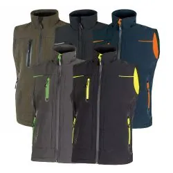 Gilet Da Lavoro U-Power In Tessuto Cotone Verde Scuro - Taglia 2XL, Regolabile, Lavaggio A Mano