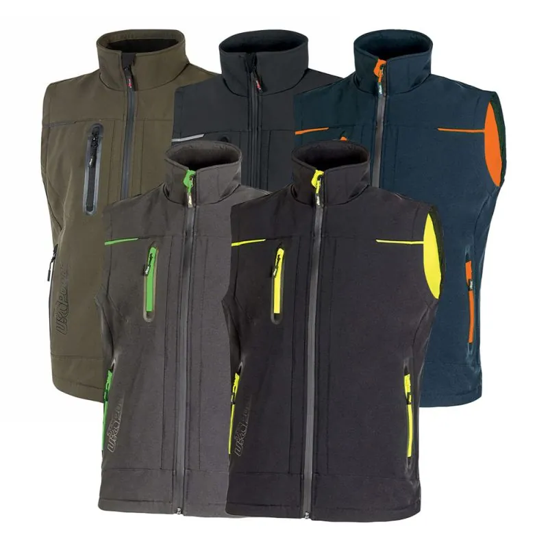Gilet Da Lavoro U-Power - Tessuto Gris Vert Saturn, Robust E Comodo