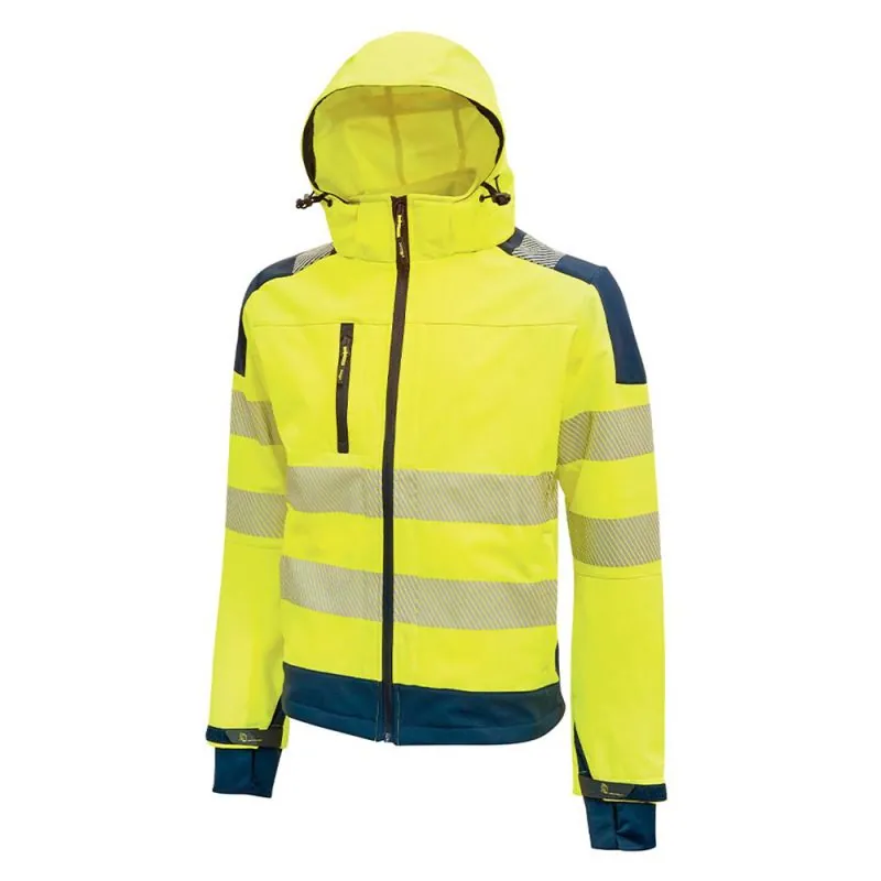 Veste softshell haute-visibilité avec capuche amovible - MIKY U-POWER Hi-Light Jaune Hivi 4XL