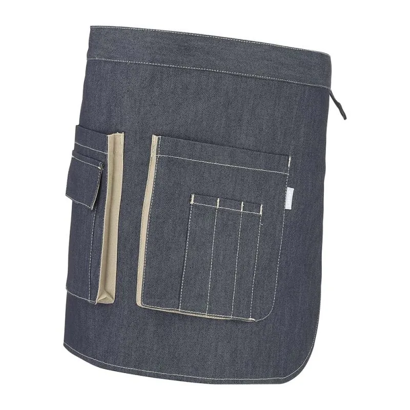 Tablier de restauration en jean avec poches de rangement Lafont CASHEW - 9CAS3001 Taille Unique Bleu / Beige