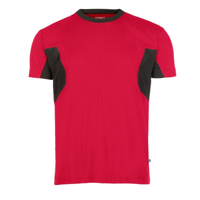 T-shirt de travail manches courtes - TACKLER SYNQ Rouge / Noir 3XL