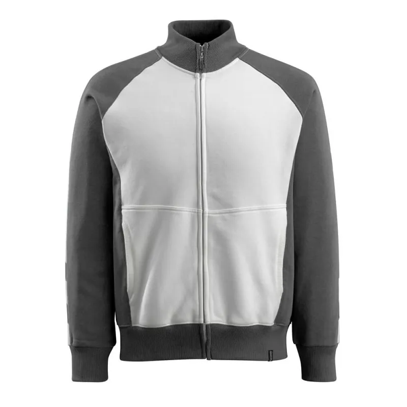 Sweat-shirt de travail zippé blanc et gris AMBERG MASCOT - 50565-963 Blanc / Gris S