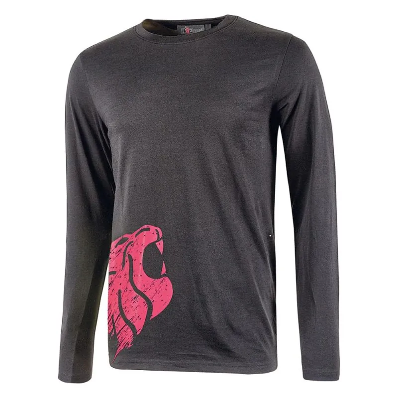 Tee shirt de travail manches longues 100% coton - U-POWER ALIEN S Grey Fuchsia (gris / rose)