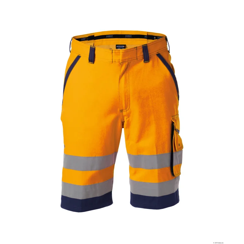 Bermuda de travail haute visibilité - LUCCA DASSY 54 Orange hivi / Bleu Marine