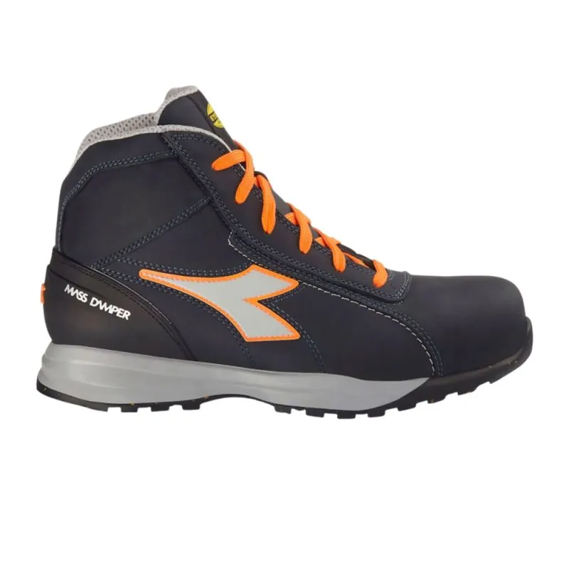 Baskets de sécurité semi-montantes S3S FO HRO SR - GLOVE MDS MID DIADORA 46 Bleu Marine / Orange Fluo