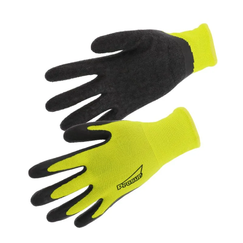 10 x Gant de manutention enduction latex - NYM73HVN PROSUR 9 Jaune / Noir