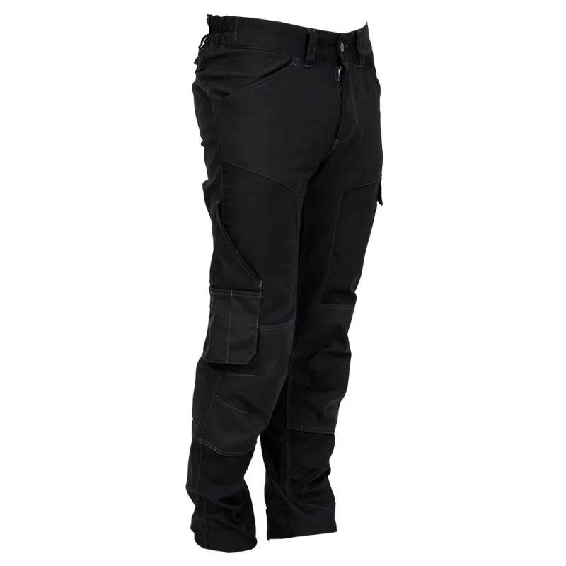 Pantalon de travail stretch mixte avec poches genoux - JAWS Flex PBV 50 Noir