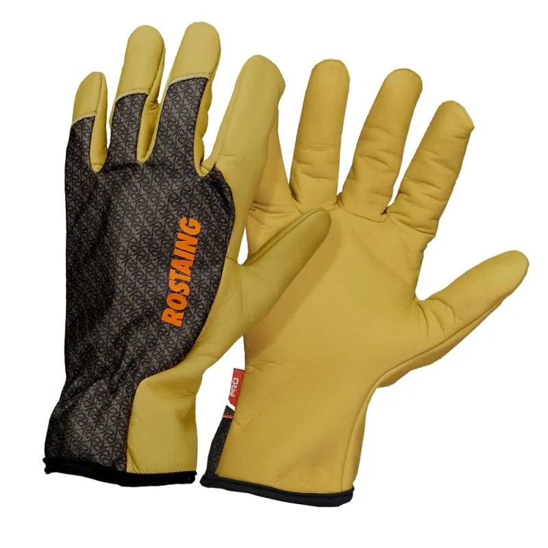 Gants de jardinage en cuir - SEQUOIA ROSTAING Beige / Noir 7