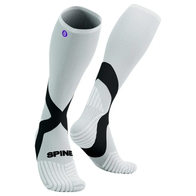 Chaussettes de travail hautes ergonomiques anti-torsion - SPINERGY X Blanc / Noir 49-51