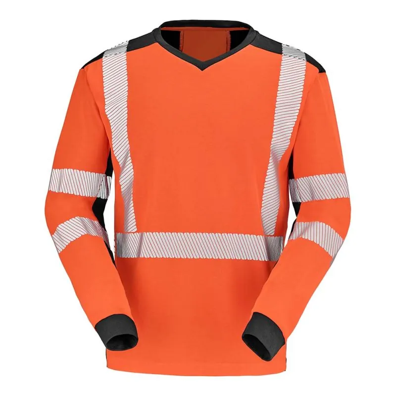 T-shirt haute visibilité anti-UV manches longues BARANNI Cepovett - 9T85PI 5 / Taille XXL Orange hivi / Noir