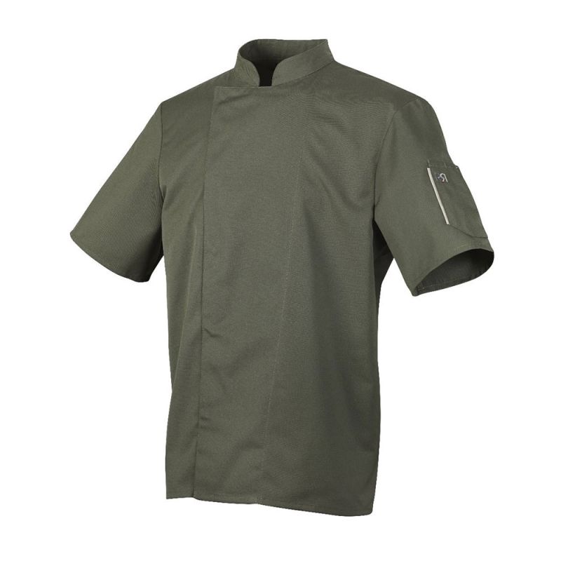 Veste de cuisine mixte manches courtes NERO MC Robur Vert Kaki T1 / 42-44