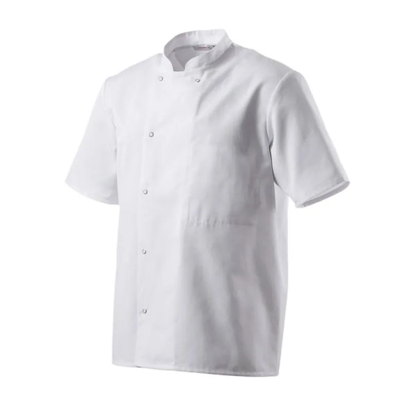 Veste de cuisine manches courtes mixte INOX MC Robur Blanc T2 / 46-48
