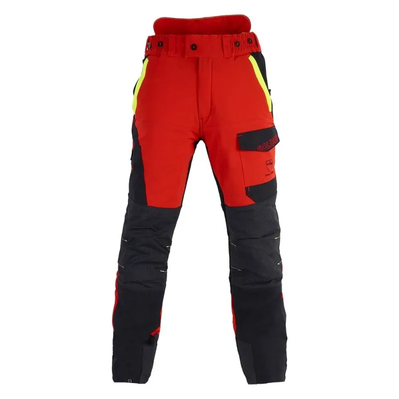Pantalon anti coupure classe 1A stretch - SOLIDUR INFINITY INPA Rouge / Noir 4XL