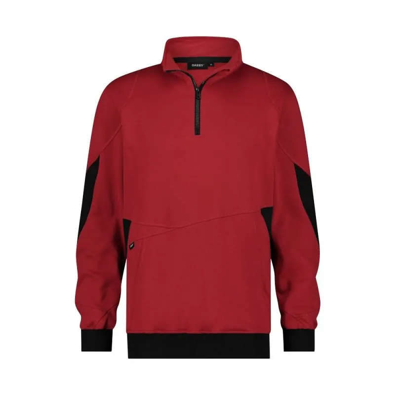 Sweat pro col zippé - DASSY HYRAX NEXT Rouge Contrasté Noir L
