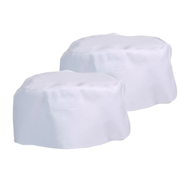 2 x Calot de cuisine mixte ATLANTA Robur Blanc Taille Unique