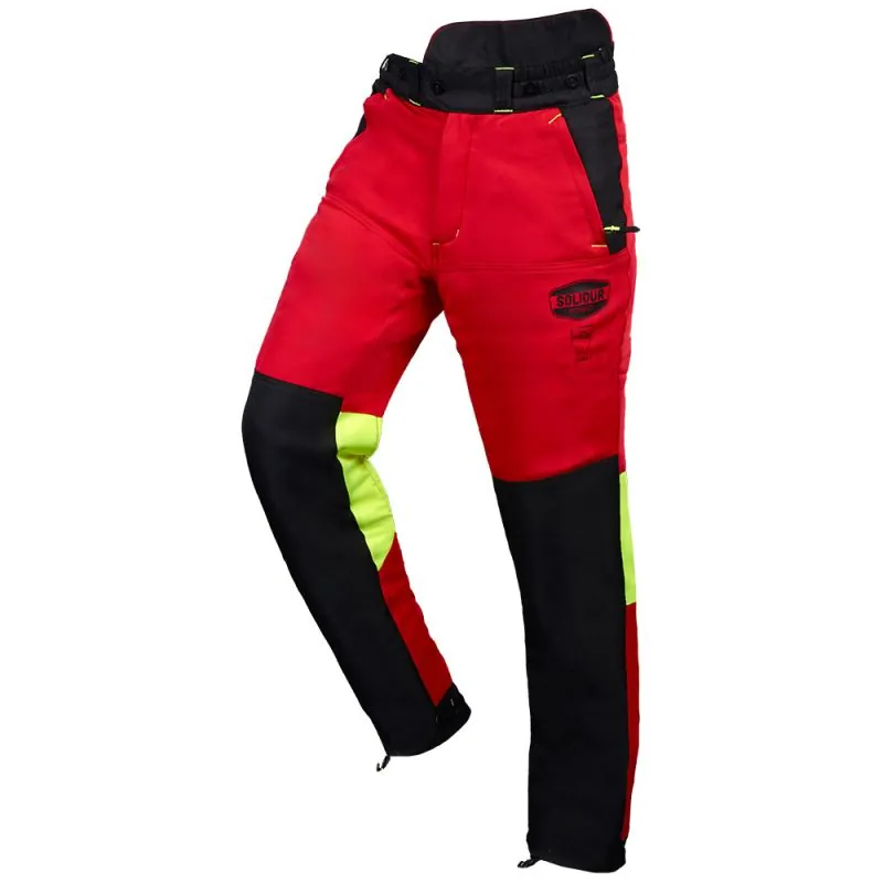 Pantalon de bûcheron stretch Classe 1A - FEPA SOLIDUR FELIN 3XL Rouge / Jaune / Noir