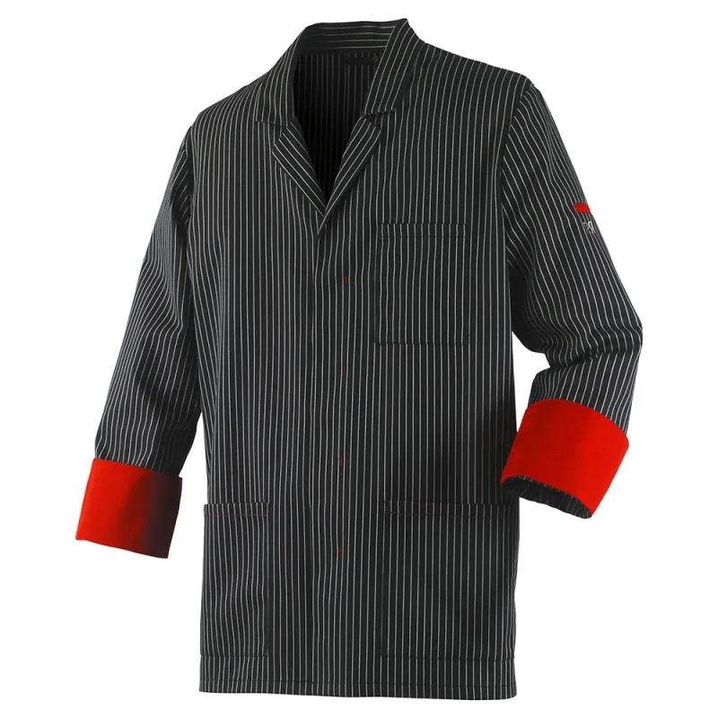 Veste de boucher charcutier noir et rouge ARDOISE Robur Noir / Rouge T4 / 54-56
