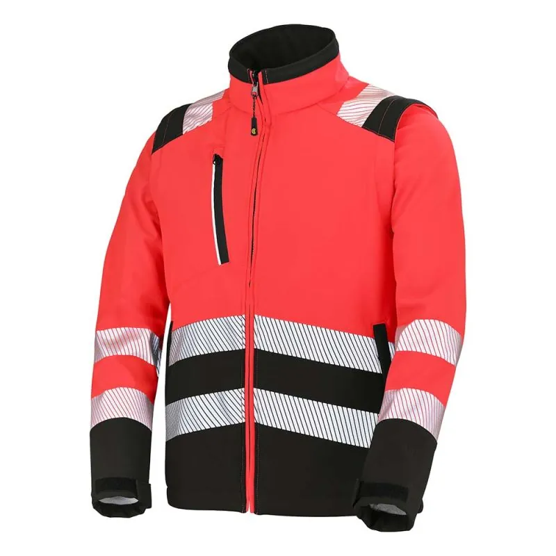 Softshell haute-visibilité classe 2 TATRAS XP manches amovibles - CEPOVETT SAFETY 0 / Taille XS Rouge hivi / Noir
