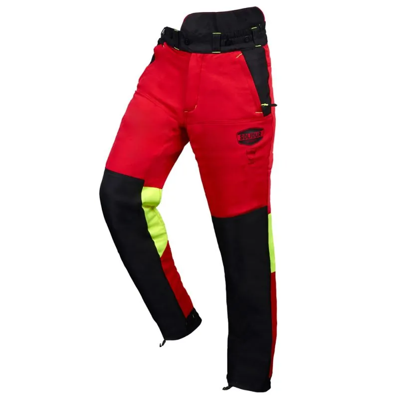 Pantalon bûcheron classe 3 type A - FELIN SOLIDUR FEPA3A XL Rouge / Jaune / Noir