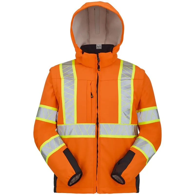 Softshell haute visibilité avec manches amovibles ASTRAIA - 9S35PI CEPOVETT Fluo Nova S Orange Fluo / Noir