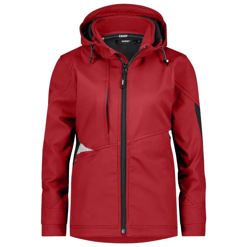 Softshell de travail femme souple et coupe-vent - DASSY GRAVITY NEXT WOMEN Rouge Contrasté Noir XXL