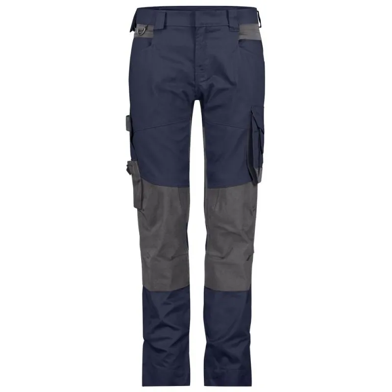 Pantalon de travail femme avec poches genoux et tissu stretch - DASSY DYNAX WOMEN NEXT 42 Bleu Nuit contrasté Gris