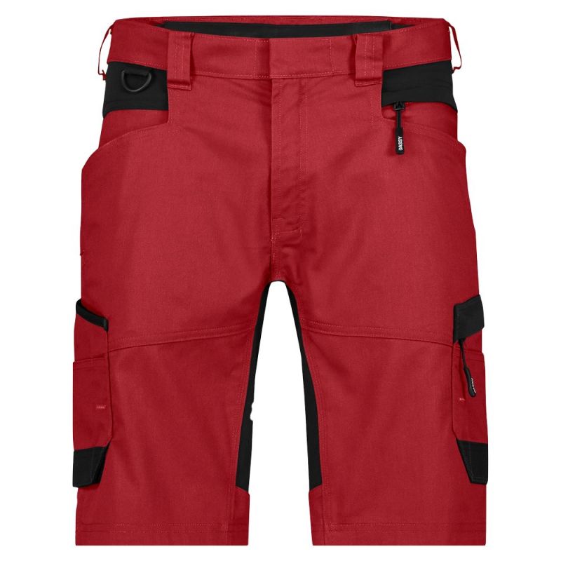 Short de travail stretch pour homme - DASSY AXIS NEXT 46 Rouge Contrasté Noir