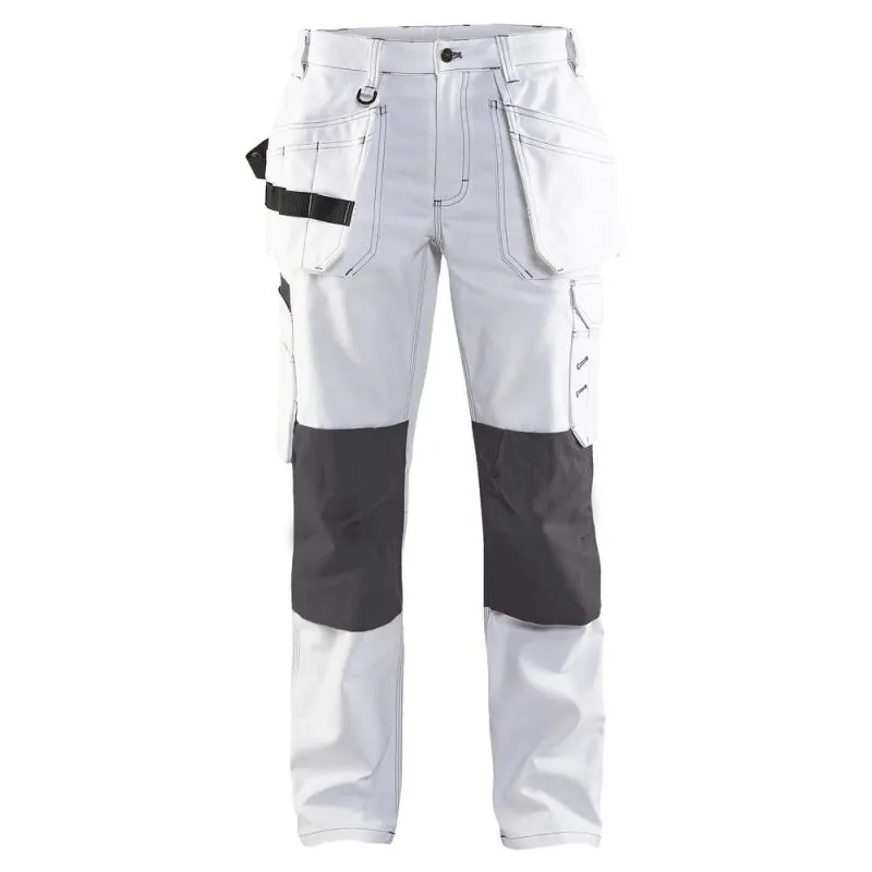 Pantalon de peintre multipoche pour femme - BLAKLADER 71311210 44 Blanc / Gris