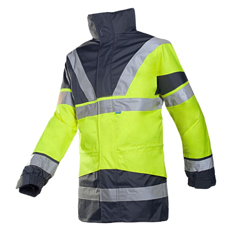 Parka de pluie haute visibilité 4 en 1 - SKOLLFIELD SIOEN 5 / Taille XXL Jaune hivi / Bleu Marine