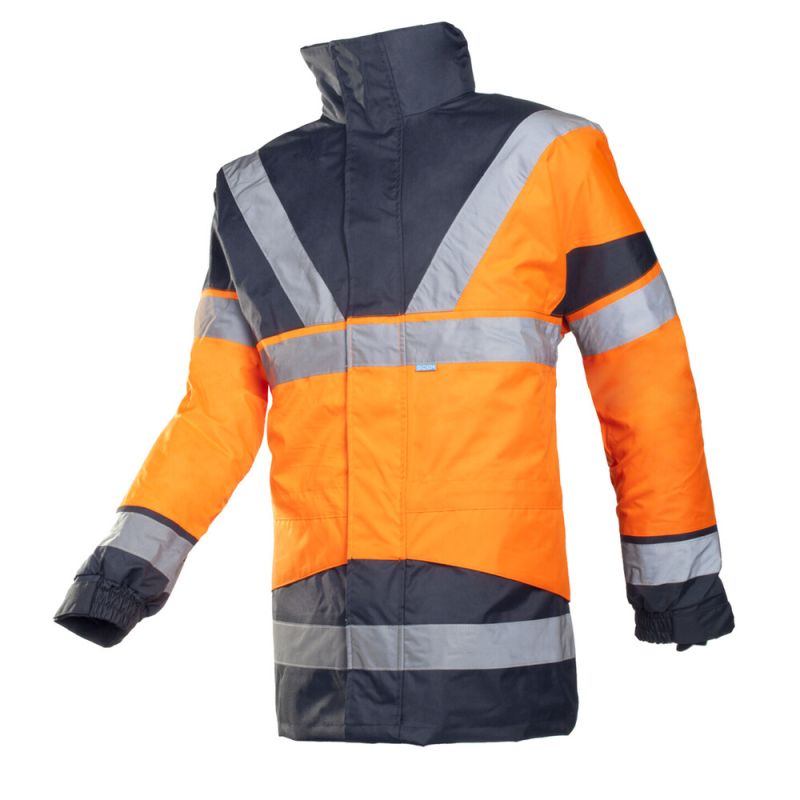 Parka de pluie haute visibilité 4 en 1 - SKOLLFIELD SIOEN 7 / Taille 4XL Orange hivi / Bleu Marine