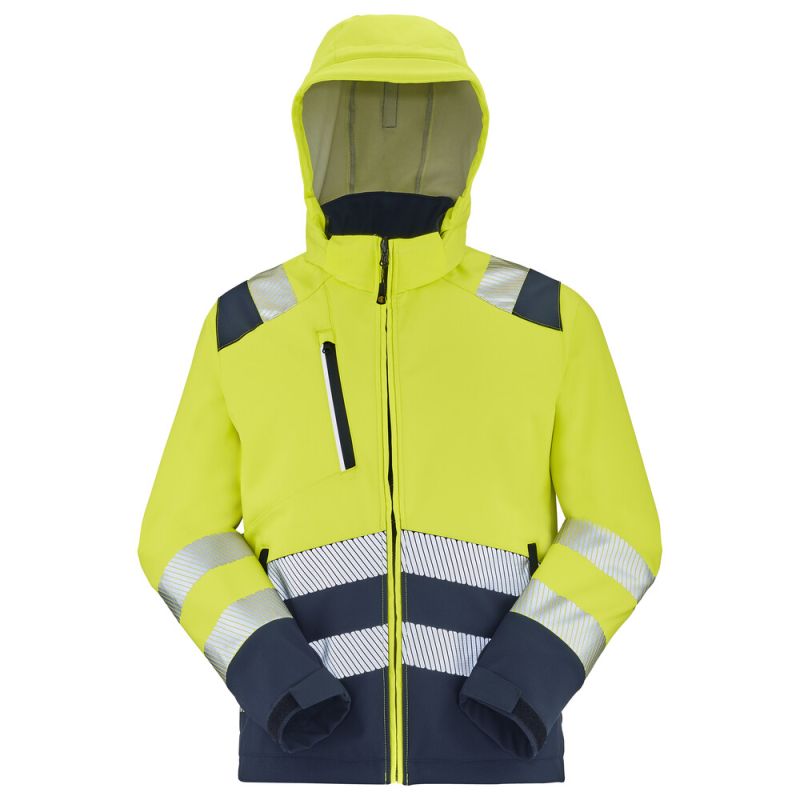 Softshell haute visibilité classe 2 capuche amovible TATRAS XP PI - 9S22PI CEPOVETT Positive Impact 1 / Taille S Jaune hivi / Bleu Marine