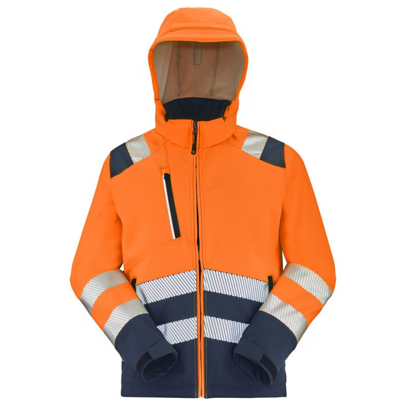 Softshell haute visibilité classe 2 capuche amovible TATRAS XP PI - 9S22PI CEPOVETT Positive Impact 3 / Taille L Orange hivi / Bleu Marine
