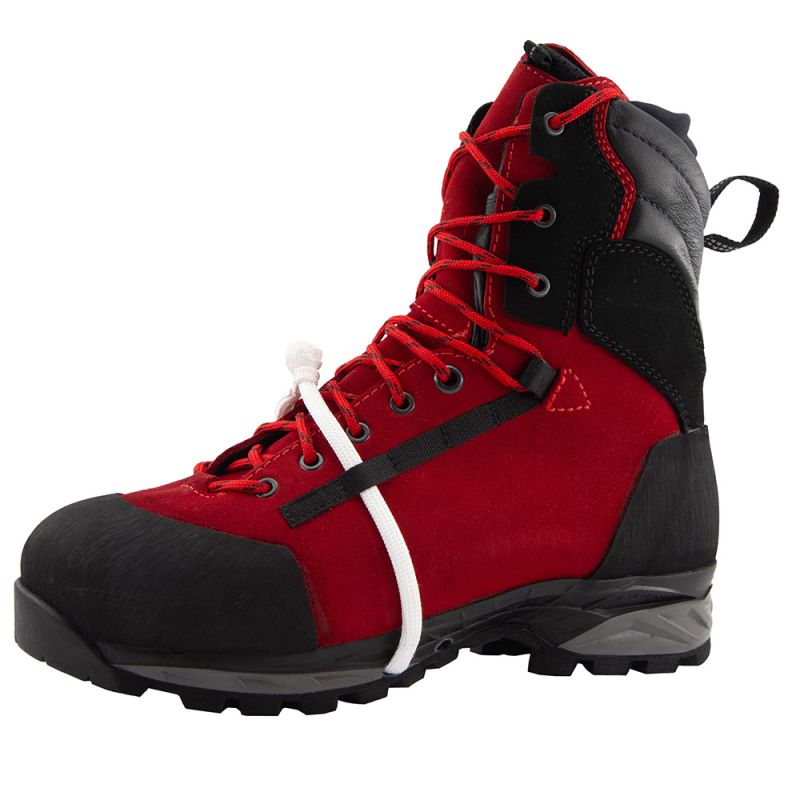 Chaussures de grimpe anti coupures classe 2 coquées - SOLIDUR TREE CLIMB 43 Rouge / Noir