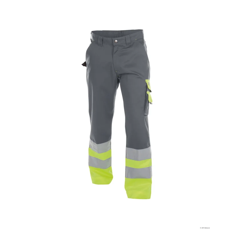 Pantalon de travail Haute Visibilité EN 20471 Classe 1 - DASSY OMAHA 245 48 Gris Ciment / Jaune Fluo
