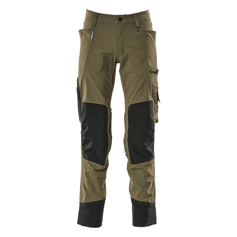 Pantalon de travail stretch léger avec poches genouillères MASCOT ADVANCED - 17179-311 48 Vert Foncé