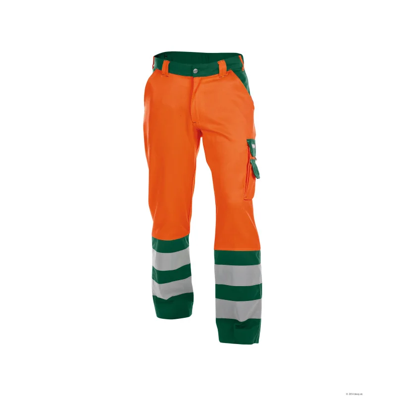 Pantalon de travail Haute Visibilité Classe 2 - DASSY LANCASTER 245 48 Orange Fluo / Vert Bouteille