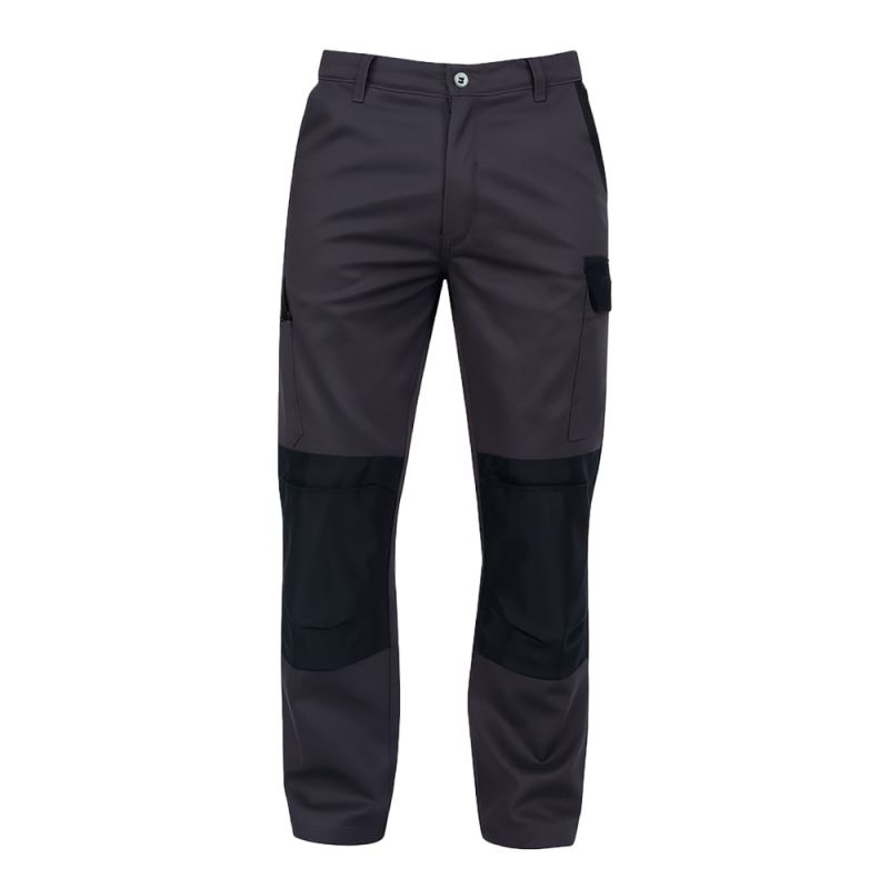 Pantalon de travail avec poches genoux polyester recyclé et coton - AXPRO-GN PBV 58 Gris / Noir