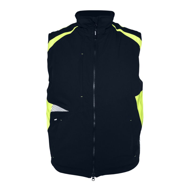 Gilet de travail hiver avec détails fluorescents - CALLAO DASSY Logix 3XL Bleu Nuit / Jaune Fluo