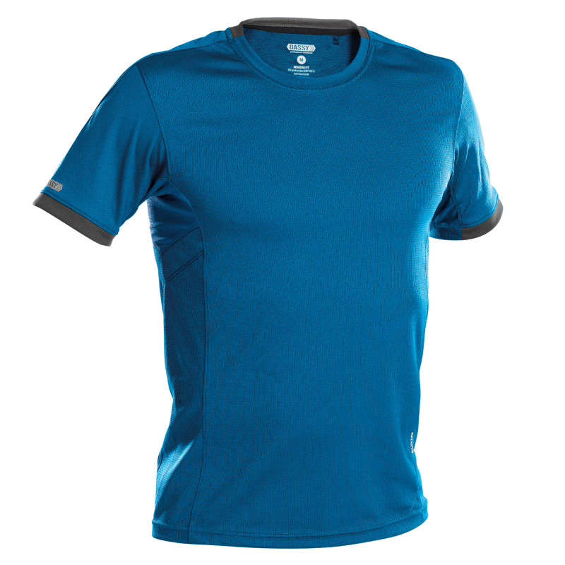 T-shirt de travail anti-UV et respirant - DASSY NEXUS 3 / Taille L Bleu Azur / Gris Anthracite