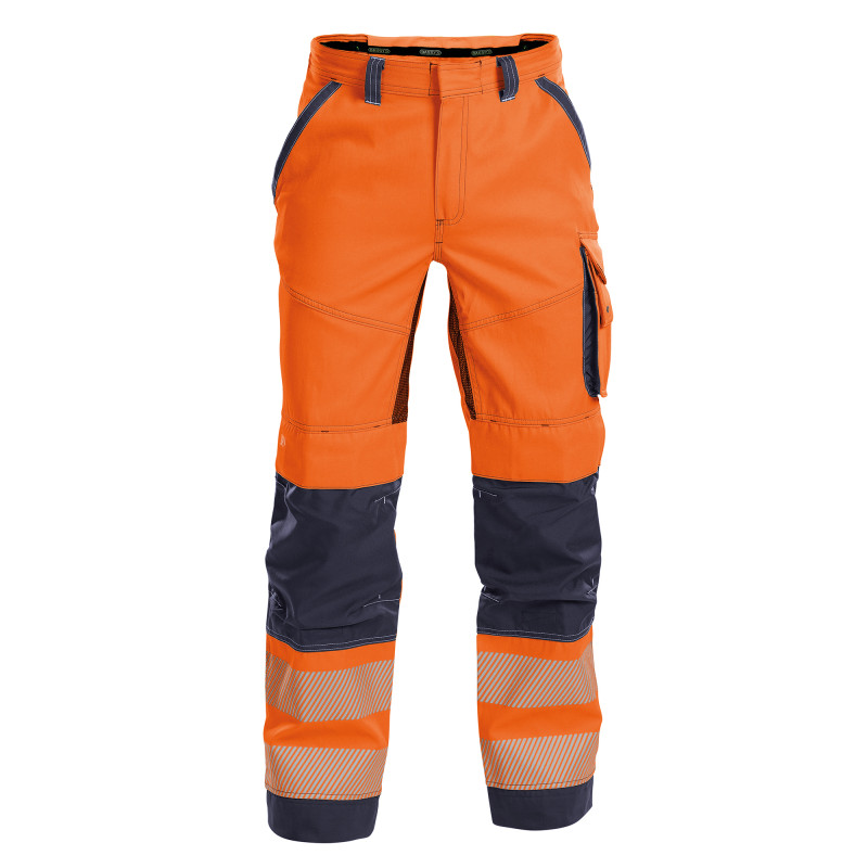 Pantalon de travail été haute visibilité classe 2 - DASSY ODESSA 38 Orange Fluo / Marine