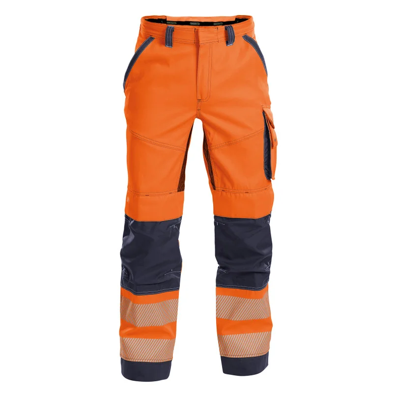 Pantalon de travail été haute visibilité classe 2 - DASSY ODESSA 58 Orange Fluo / Marine