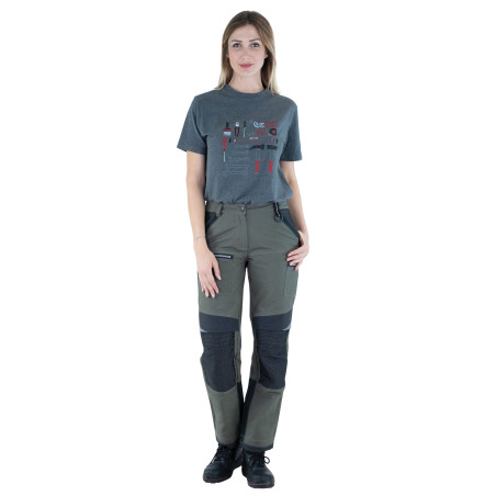 Pantalon de travail vert kaki pour femme - 1ATHFUP CHAIN LAFONT