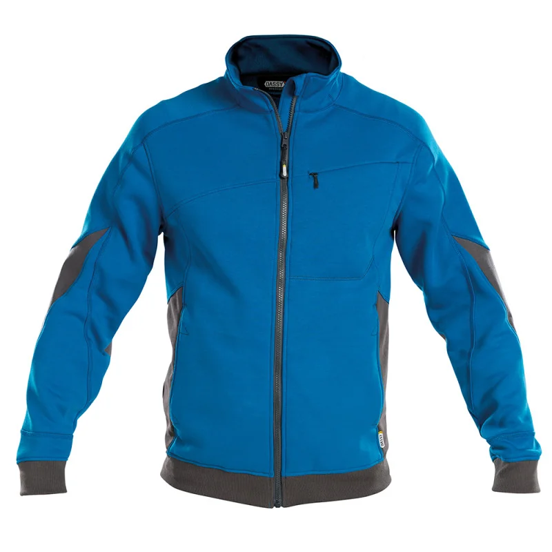 Sweat shirt de travail renforcé - DASSY VELOX 7 / Taille 4XL Bleu Azur / Gris Anthracite
