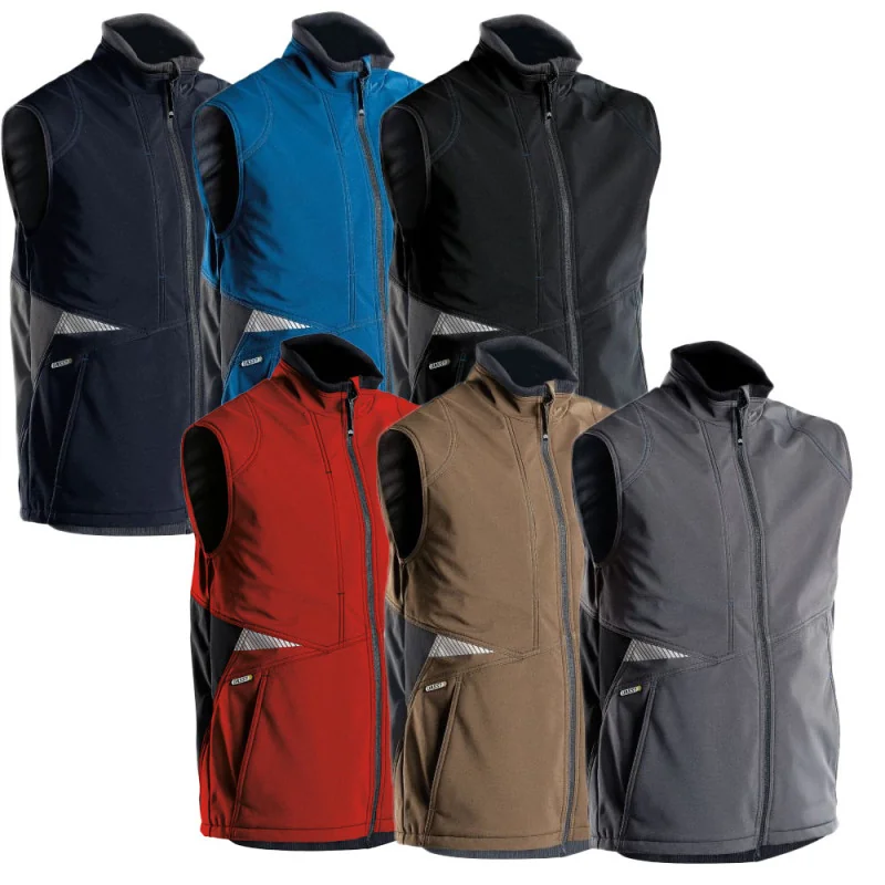 Gilet de travail chaud tissu softshell - FUSION DASSY 7 / Taille 4XL Rouge Contrasté Noir