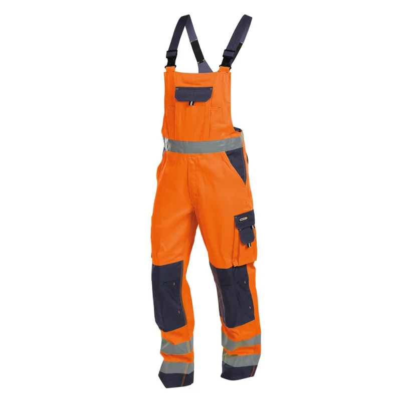 Cotte à bretelles haute visibilité classe 2 - DASSY TOULOUSE 60 Orange Fluo / Marine