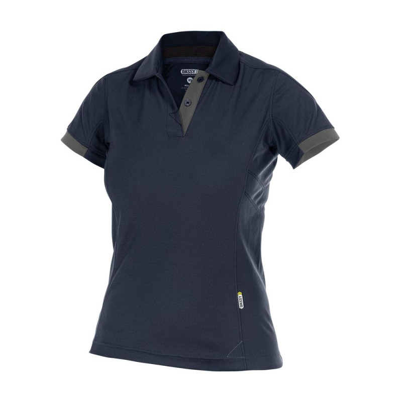 Polo de travail femme manches courtes respirant et anti-UV - DASSY TRAXION WOMEN 2 / Taille M Bleu Nuit / Gris Anthracite