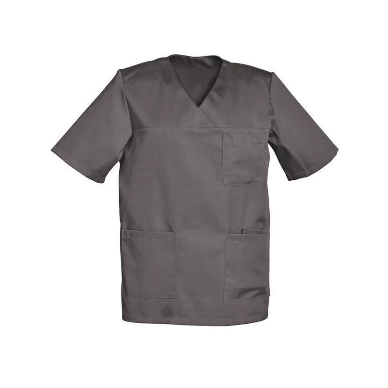 Tunique médicale homme manches courtes col V - JULES SNV 6 / 60-62 Gris