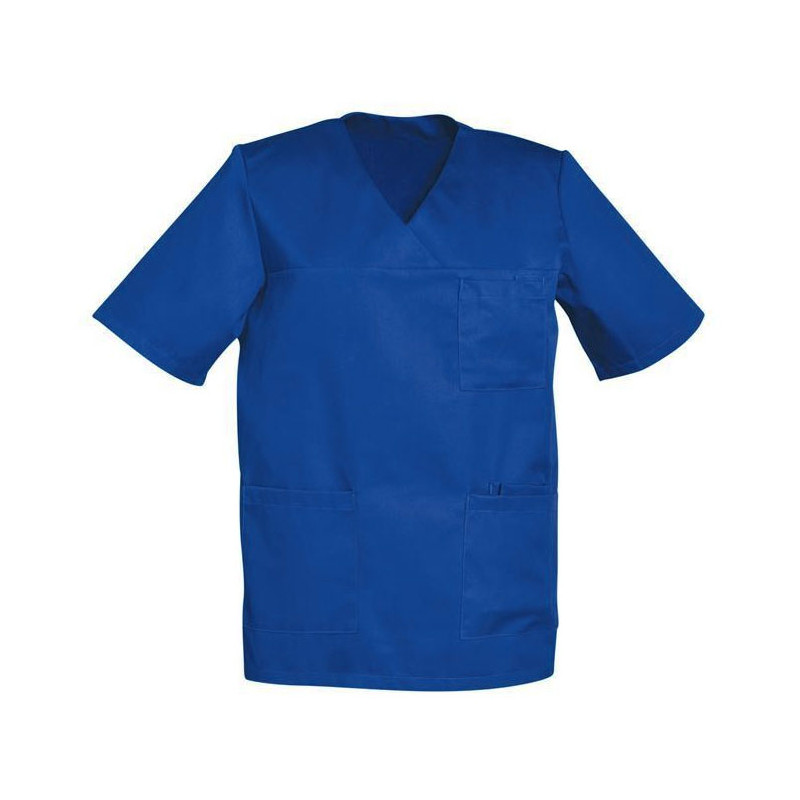 Tunique médicale homme manches courtes col V - JULES SNV 5 / 56-58 Bleu