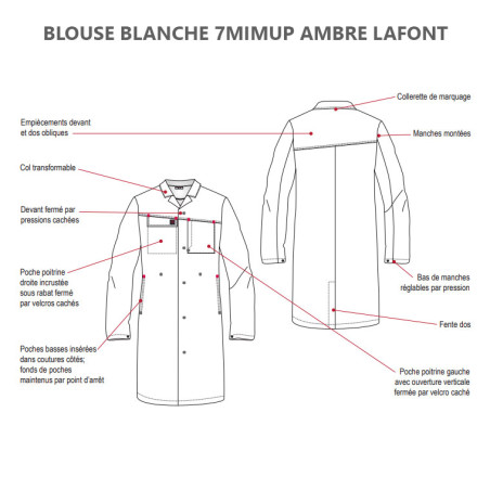 Blouse de travail Blanche - LAFONT 7MIMUP AMBRE