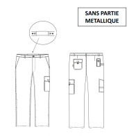 Pantalon de travail gris sans métal PBV 01TYCG2